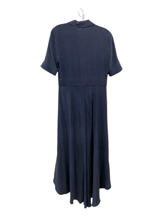 Equipment Size XS Navy Blue Silk Wrap Short Sleeve Maxi Dress Navy Blue / XS