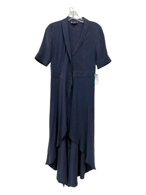 Equipment Size XS Navy Blue Silk Wrap Short Sleeve Maxi Dress Navy Blue / XS