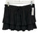 Elizabeth & James Size XS Black Polyester Gathered Tiered Drawstring Waist Skirt Black / XS