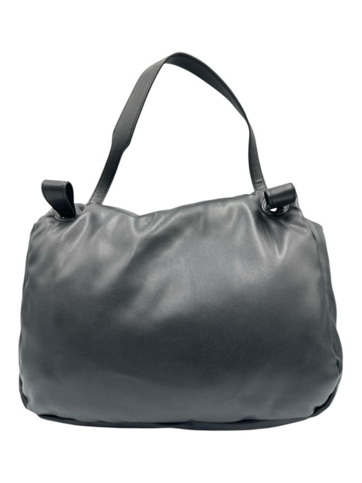 Simon Miller Black Vegan Leather puffy Magnetic Flap Shoulder Bag Black / M/L