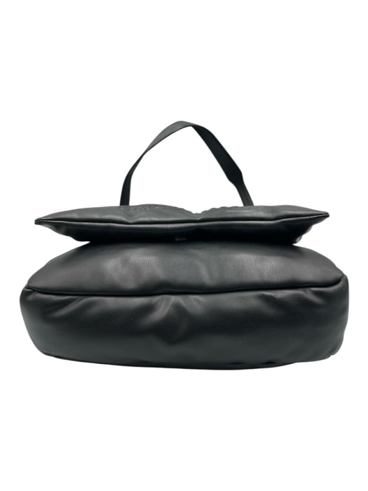 Simon Miller Black Vegan Leather puffy Magnetic Flap Shoulder Bag Black / M/L