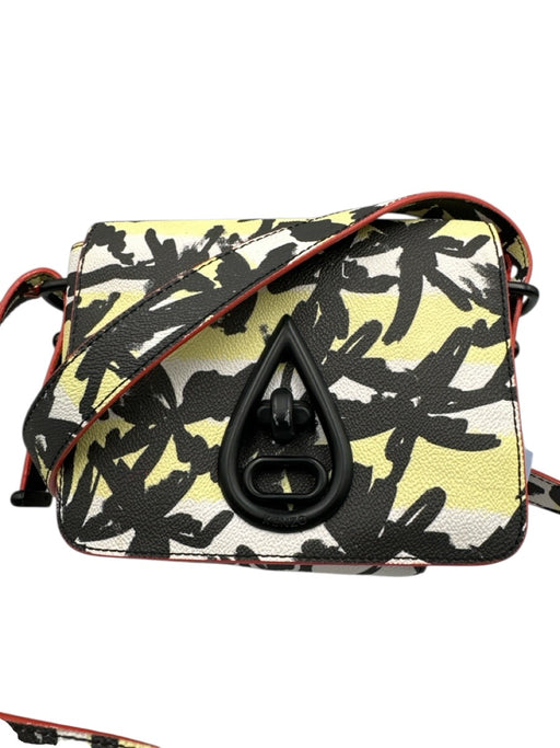 Kenzo Yellow, Black, Red Vegan Leather Turnlock Graffiti Flap shoulder bag Bag Yellow, Black, Red / S