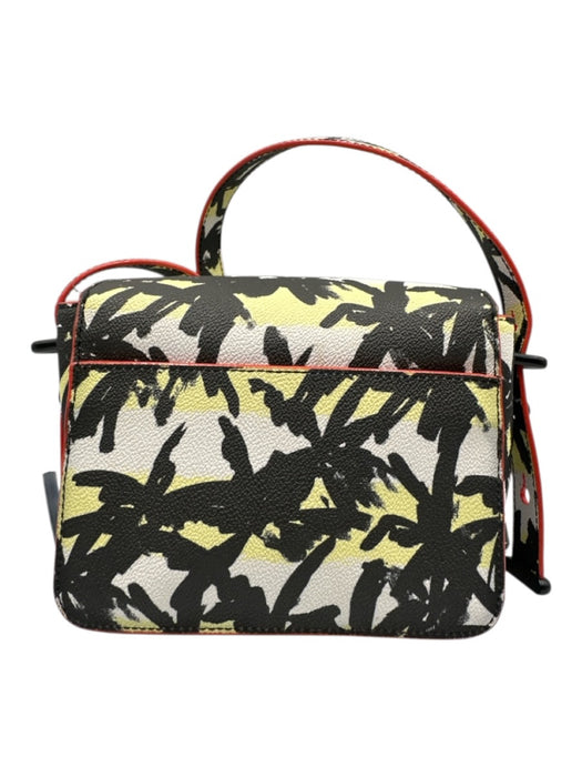 Kenzo Yellow, Black, Red Vegan Leather Turnlock Graffiti Flap shoulder bag Bag Yellow, Black, Red / S