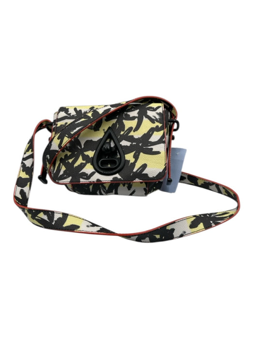 Kenzo Yellow, Black, Red Vegan Leather Turnlock Graffiti Flap shoulder bag Bag Yellow, Black, Red / S