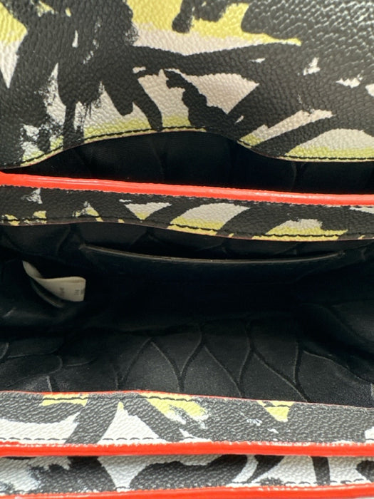Kenzo Yellow, Black, Red Vegan Leather Turnlock Graffiti Flap shoulder bag Bag Yellow, Black, Red / S
