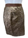 Lanvin Size XS Gold Lame Flap Pockets Above knee Blazer Skirt Set Gold / XS
