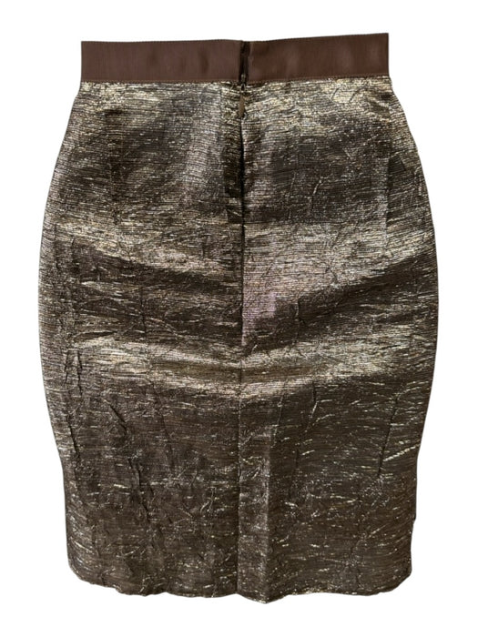 Lanvin Size XS Gold Lame Flap Pockets Above knee Blazer Skirt Set Gold / XS