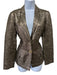 Lanvin Size XS Gold Lame Flap Pockets Above knee Blazer Skirt Set Gold / XS