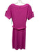 St John Size 4 Fuchsia Pink Wool Blend Knit Short Sleeve Knee length Dress Fuchsia Pink / 4