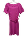 St John Size 4 Fuchsia Pink Wool Blend Knit Short Sleeve Knee length Dress Fuchsia Pink / 4