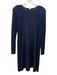 St John Size 2 Navy Blue Wool & Silk Blend Ribbed Knit Fabric Block Dress Navy Blue / 2