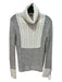 Tory Burch Size S Gray & Cream Polyamide Alpaca Turtleneck Ribbed Sweater Gray & Cream / S