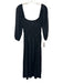 Reformation Size S Black Cotton Puff 1/2 Sleeve Square Neck Empire Waist Dress Black / S