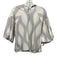Hunter Bell Size XS White & Gray Cotton Puff 1/2 Sleeve Embroidered Top White & Gray / XS