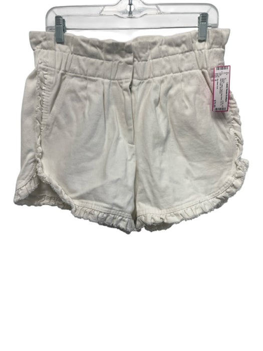 Sea New York Size 6 White Cotton Paper Bag Waist Zip Fly Raw Edge Shorts White / 6
