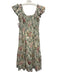 Tuckernuck Size S Green, Red, Multi Cotton Sleeveless Floral Print Midi Dress Green, Red, Multi / S
