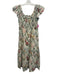 Tuckernuck Size S Green, Red, Multi Cotton Sleeveless Floral Print Midi Dress Green, Red, Multi / S