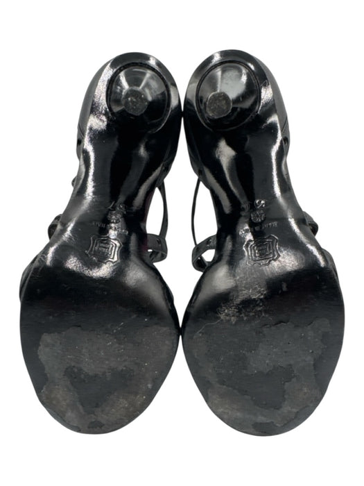 Pierre Hardy Shoe Size 37 Black Leather Netting Peep Toe Ankle Strap Sandals Black / 37