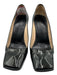 Prada Shoe Size 37.5 Green Patent Leather Square Toe Stiletto Glitter Pumps Green / 37.5