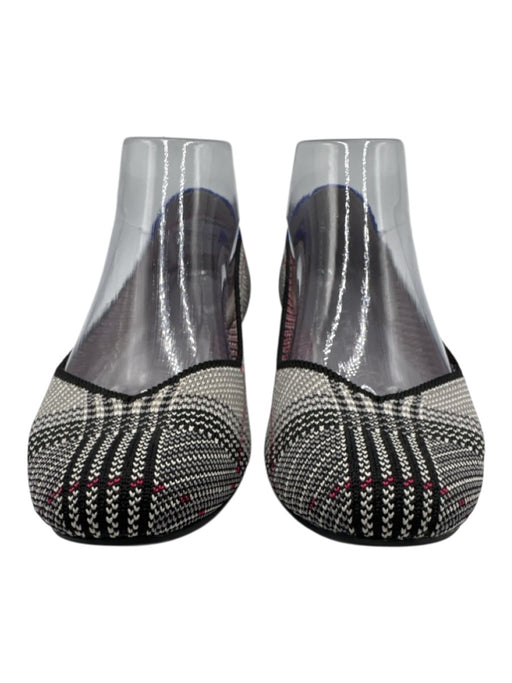 Rothy's Shoe Size 7 Gray, Black, Pink Synthetic Knit Round Toe Plaid Flats Gray, Black, Pink / 7