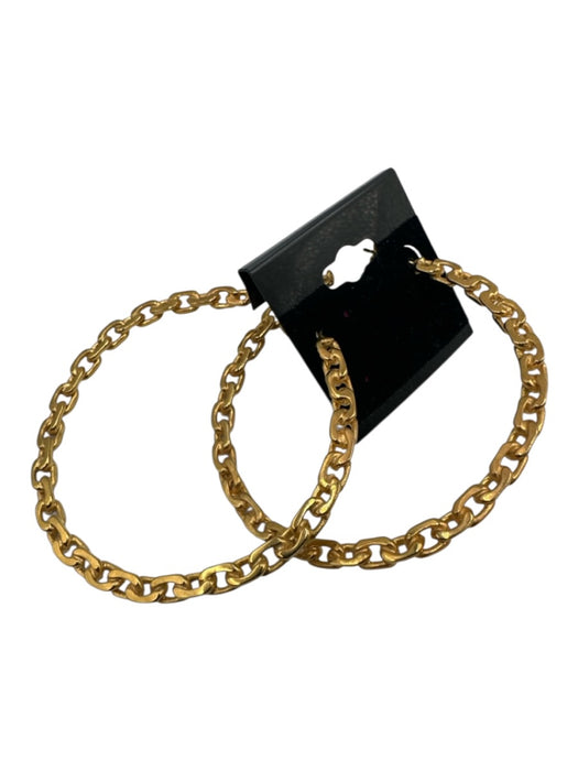 Tory Burch Gold Tone Metal Chain Hoop Earrings Gold Tone