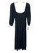 Reformation Size S Black Cotton Puff 1/2 Sleeve Square Neck Empire Waist Dress Black / S