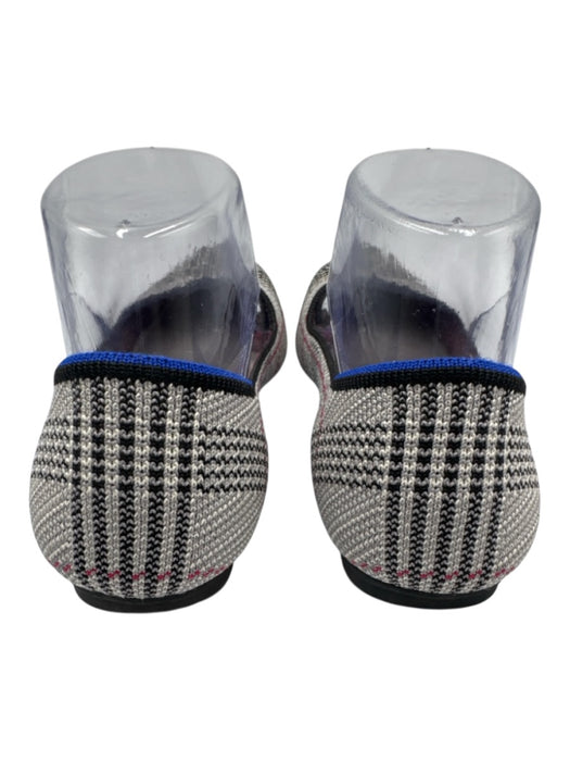 Rothy's Shoe Size 7 Gray, Black, Pink Synthetic Knit Round Toe Plaid Flats Gray, Black, Pink / 7