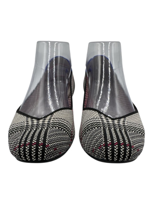 Rothy's Shoe Size 7 Gray, Black, Pink Synthetic Knit Round Toe Plaid Flats Gray, Black, Pink / 7