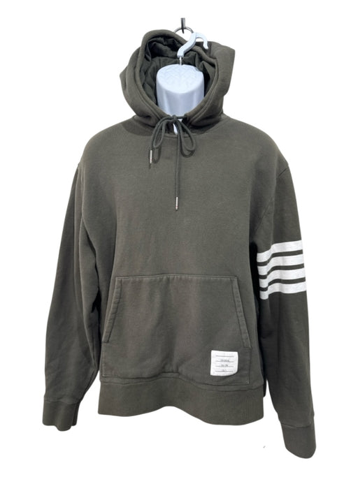 Thom Browne AS IS Size 5 Green Cotton Solid Hoodie Men's Jacket Green / 5