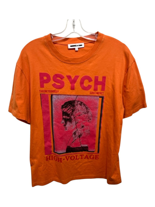 MCQ Size M Orange Cotton Solid T shirt Crew Men's Short Sleeve Orange / M