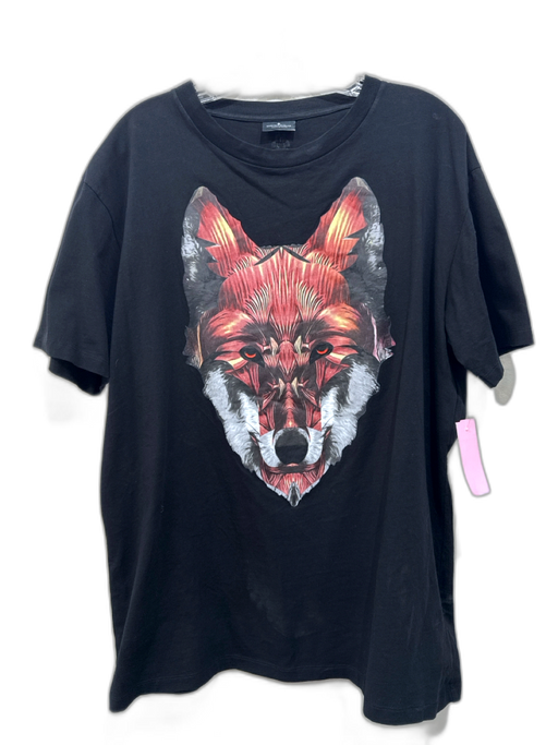 Marcelo Burlon Size XL Black Cotton Blend Fox T shirt Crew Men's Short Sleeve Black / XL