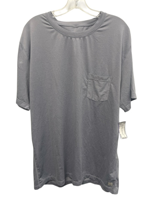 Vuori Size Est XL Gray Synthetic Solid Athletic T Shirt Men's Short Sleeve Gray / Est XL
