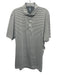 Johnnie O Size L Gray & White Synthetic Striped Polo Athleisure Short Sleeve Gray & White / L