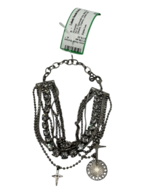 Dylan Lex Gunmetal Gray Metal Multi Strand Charms Lobster Clasp Bracelet Gunmetal Gray