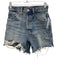 RE/DONE Size 24 Light Wash Cotton Denim Button Fly Raw Hem High Rise Shorts Light Wash / 24