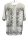 Theory Size P White & Black Silk 1/2 Sleeve Paisley Split V neck Top White & Black / P