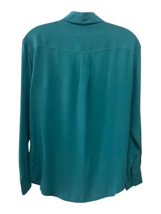 Equipment Femme Size XS Emerald Green Silk Long Sleeve Button Up & Collar Top Emerald Green / XS