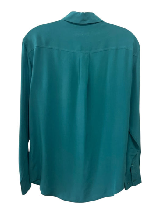Equipment Femme Size XS Emerald Green Silk Long Sleeve Button Up & Collar Top Emerald Green / XS