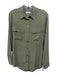 Equipment Femme Size XS Army Green Silk Long Sleeve Button Up & Collar Top Army Green / XS
