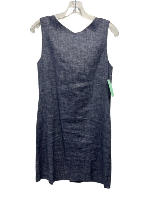 Theory Size 00 Blue Linen Blend Sleeveless Heathered Back Button Detail Dress Blue / 00