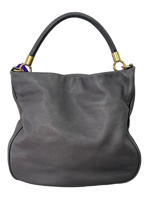 Marc By Marc Jacobs Gray & Gold Leather Shoulder Bag Magnetic Close Tote Bag Gray & Gold / S