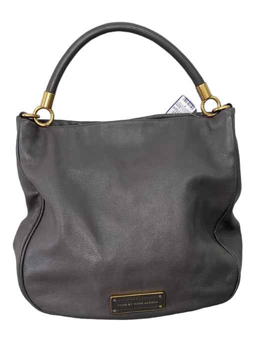 Marc By Marc Jacobs Gray & Gold Leather Shoulder Bag Magnetic Close Tote Bag Gray & Gold / S