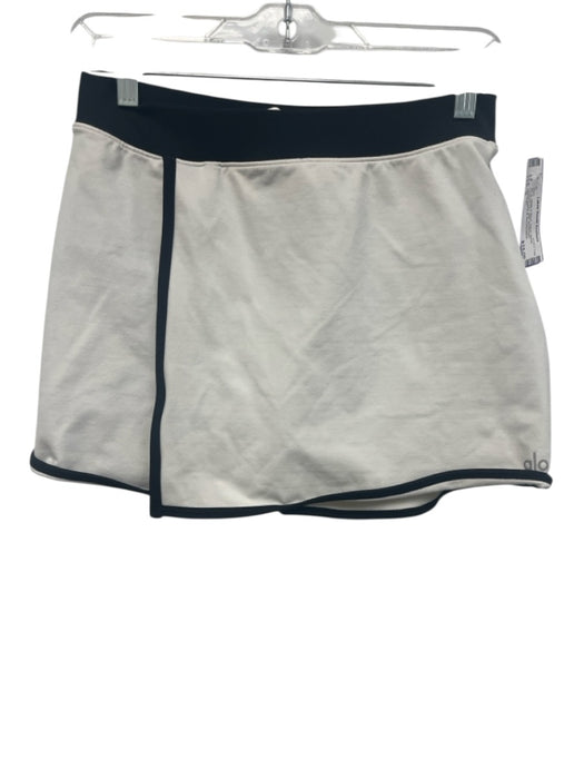 Alo Yoga Size S White & Black Nylon Blend Contrast Trim Mini Skirt White & Black / S
