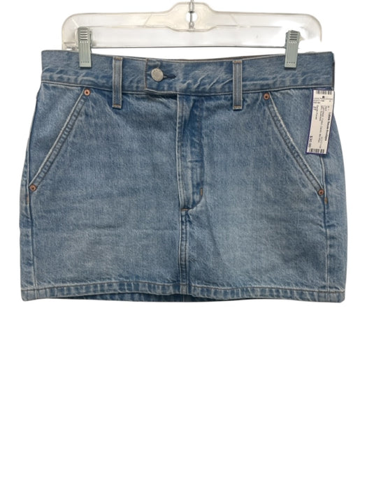 Denim Forum Size 27 Light Wash Cotton Denim Mid Rise Mini Skirt Light Wash / 27
