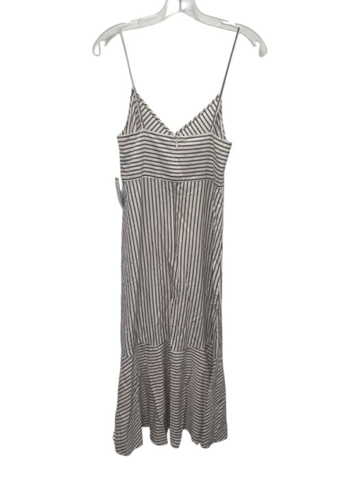 Club Monaco Size 0 Brown & White Tencel Blend Stripe Spaghetti Strap Midi Dress Brown & White / 0
