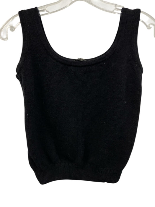 St. John Basics Size S Black No Fabric Tag Sleeveless Knit Elastic Hem Tank Top Black / S