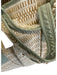 Lorna Murray Beige, White & Mint Green Natural Fiber Woven Pleated Bucket Bag Beige, White & Mint Green