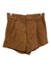 Free People Size XS Brown PU Leather Suede Front Pleat Hook & Zip Fly Shorts Brown / XS