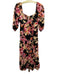 By Anthropologie Size SP Black, Pink & Orange Cotton Abstract Floral Dress Black, Pink & Orange / SP
