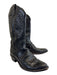 Dan Post Shoe Size 7.5 Black Leather Upper Western Embroidered Calf high Boots Black / 7.5